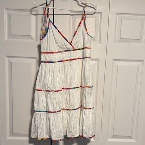 Antonio Melani Keri White Sundress with Colorful Trim